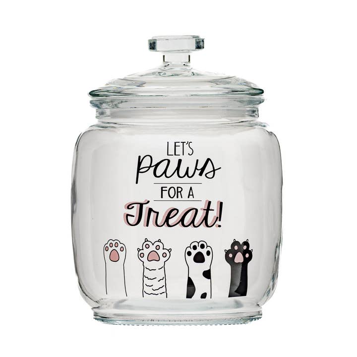 "Let's Paws..." Pet Treat Canister, Black for wholesale by 10 Strawberry Street