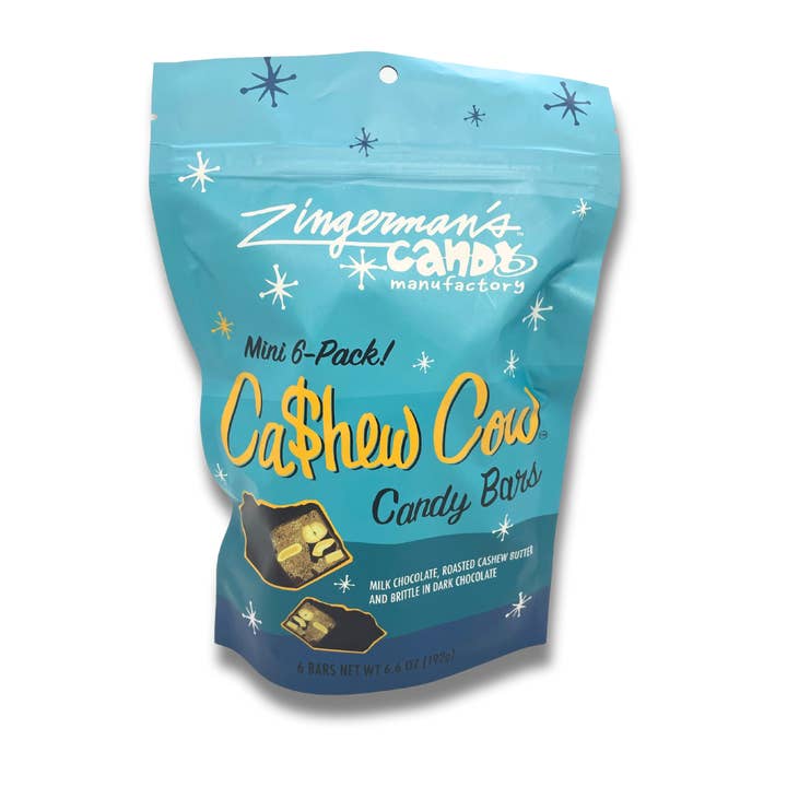 6-Pack Mini Cashew Cow Candy Bars for wholesale by Zingerman's Candy Manufactory