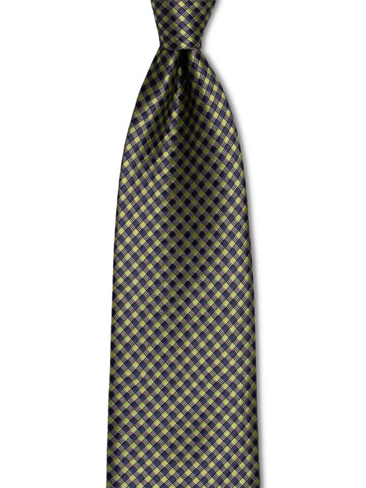 Green Blue Small Checkered Skinny Tie for wholesale by GoTie