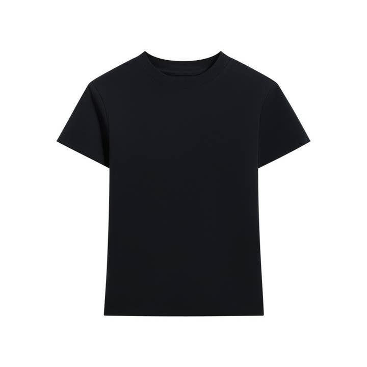 HIDDENBRAND - Wholesale T-Shirt - Women's - Essential basic plain fitted cotton blend crewneck tee3