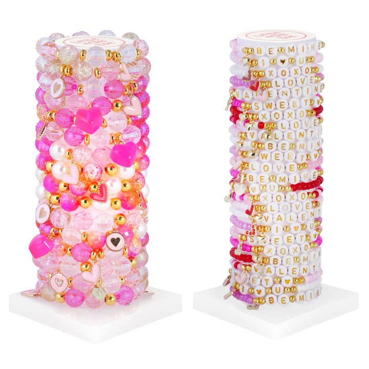 Kids Jewelry Set – Grab & Go Valentine’s Bracelet Towers for wholesale by Little Miss Zoe