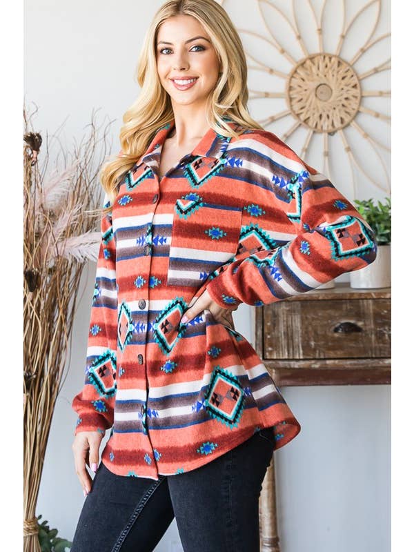 RUGGINA/MULTI GIACCA AZTECA MULTICOLORE CON MANICHE A SBUFFO EJ6712-10 in vendita all'ingrosso su Faire10