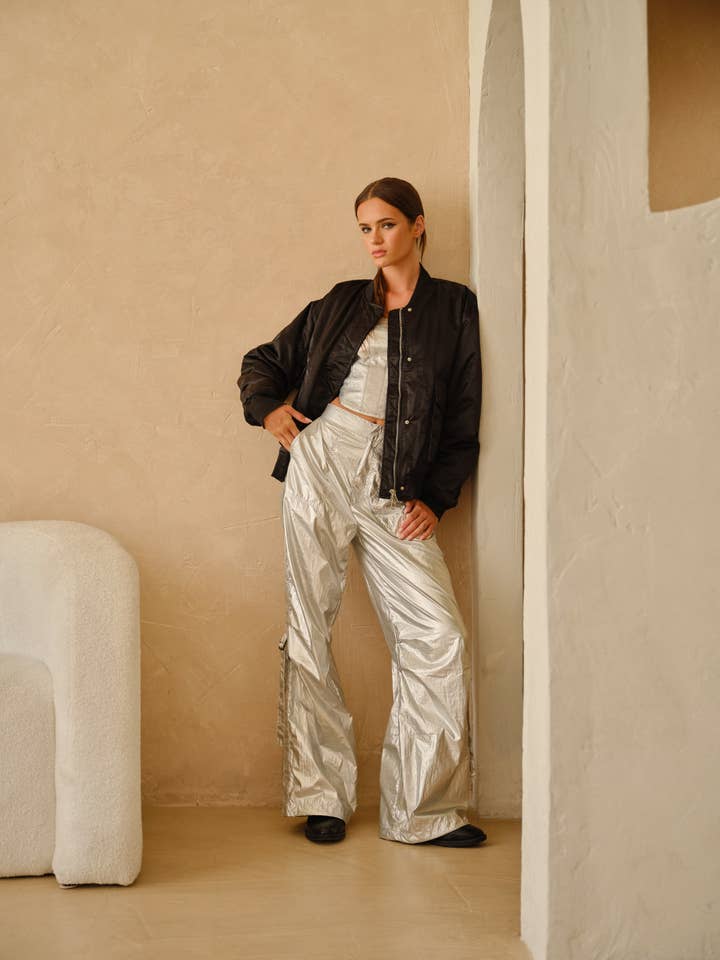 Aaron & Amber - Wholesale Pants - Women's - MAP2611 Marisa Metallic Pants