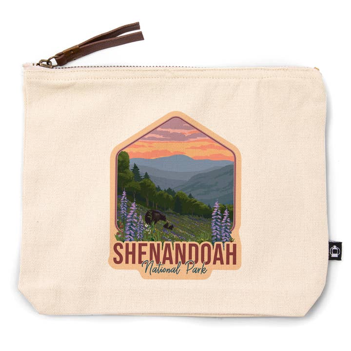 GO BAG POUCH Shenandoah National Park Bear Flowers for wholesale by Lantern Press