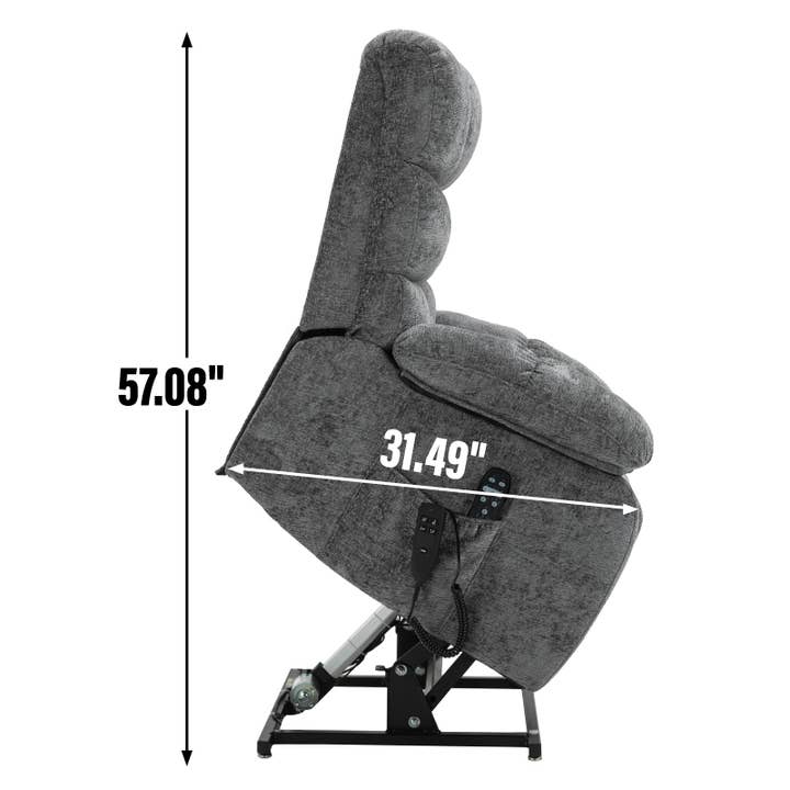Orange County Decor - Wholesale Chair - Lift Recliner Chair Heat Massage Dual Motor Infinite Position Up To 350 Lbs Large Electric Power Lift Recliners With Power Remote, Medium Firm And Heavy Duty, Grey White Metal Primary Living Space