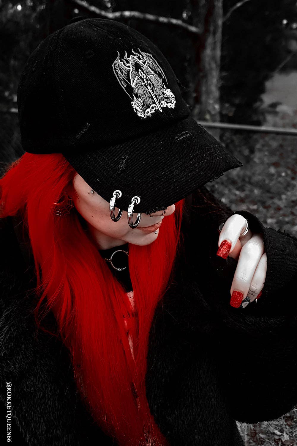 vampirefreaks - Wholesale Baseball Cap - Women's - Grim Reaper Pierced Baseball Cap2