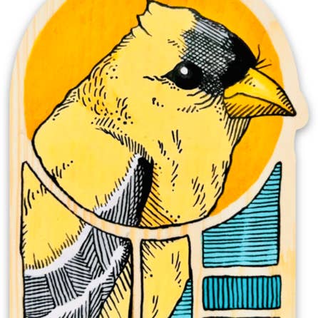 American Goldfinch Vinyl Sticker for wholesale by Dear Darlington