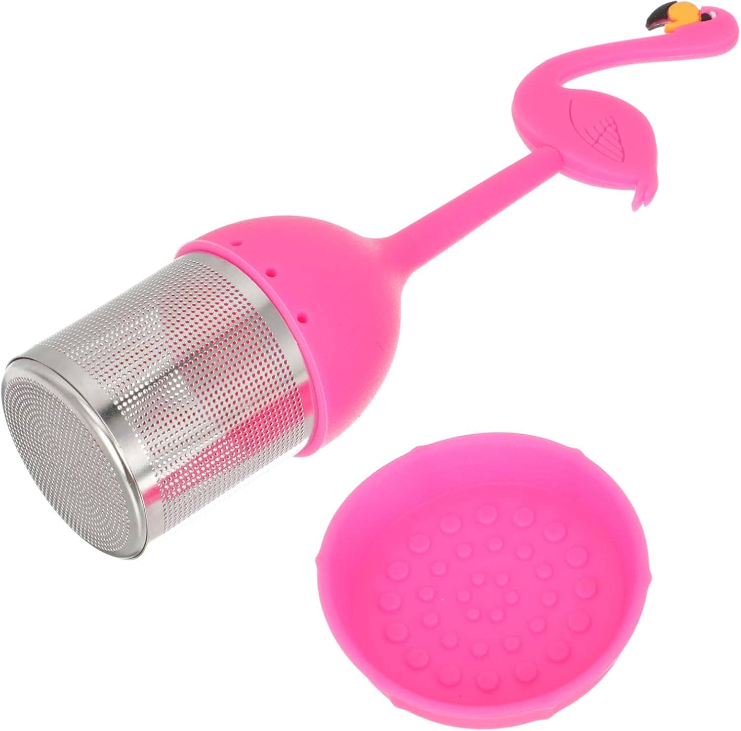 Magnifique Hearts - Wholesale Tea Strainer/Infuser - Flamingo Silicone Tea Infuser with Stainless Steel Mesh3