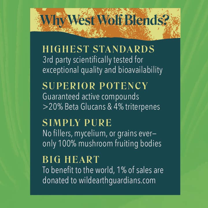 West Wolf Medicinals - Vente Supplément oral/vitamine - Extrait de Champignon Bio Lifeforce Supplément pour le Système Immunitaire4