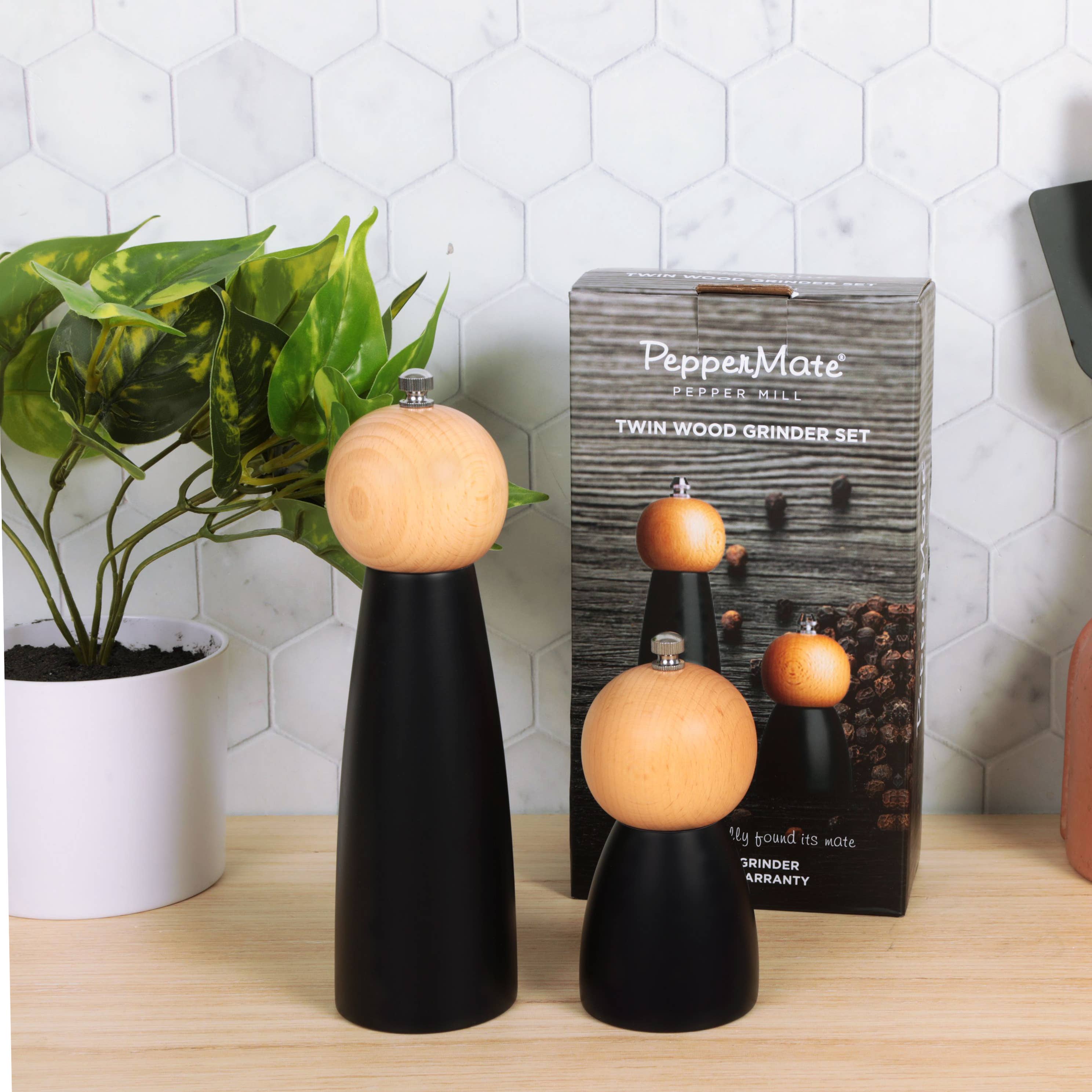 Peppermate - Wholesale Pepper Mill - Twin Wood Grinder Set6