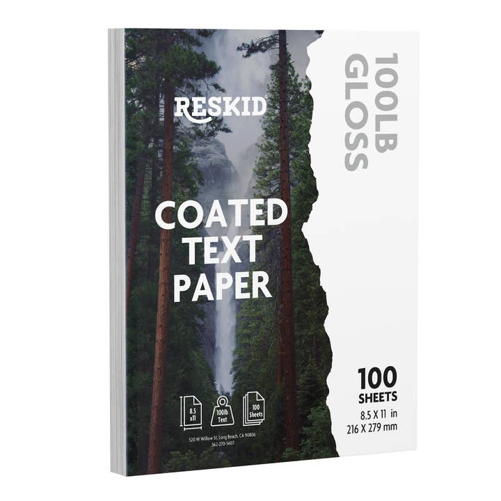100 Pack of Double-Sided Coated Text Digital C2S Paper for wholesale by Reskid