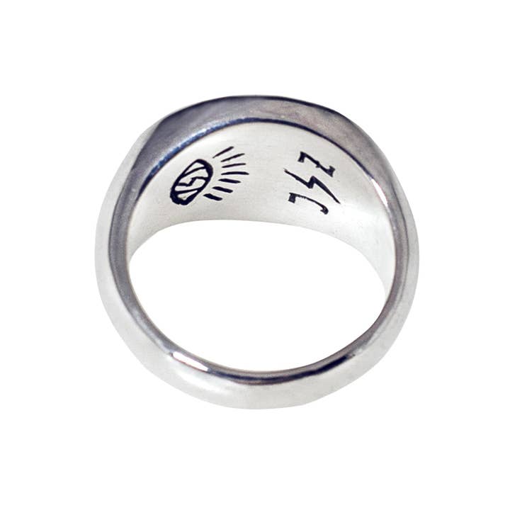 JewelryLab - Wholesale Signet Ring - Wolf Ring - 925 Sterling Silver with brass Emblem10