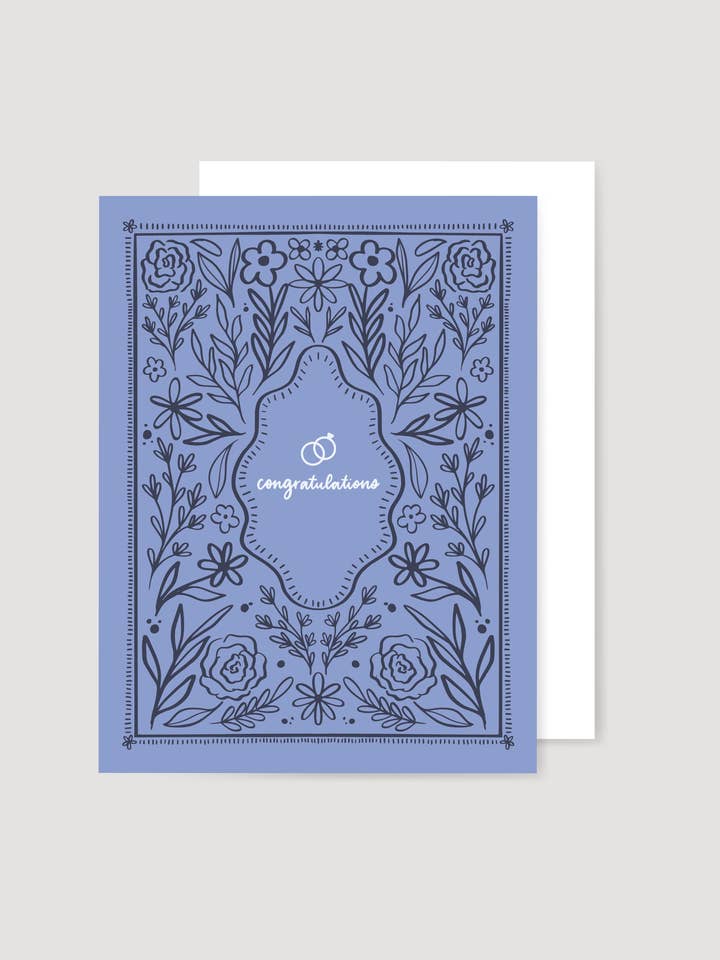 Carte de félicitations florales pour fiançailles pour la vente par the letters mdn