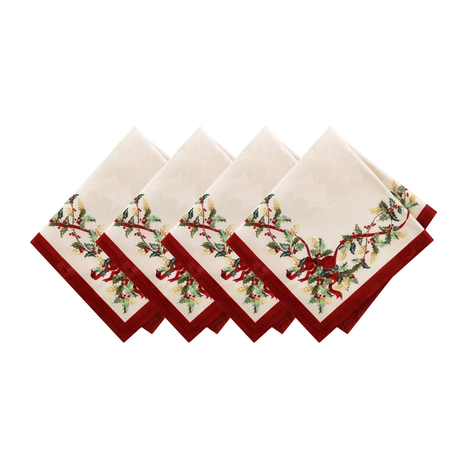 Threadmade Home - Wholesale Dinner & Cloth Napkin - Villeroy & Boch Winter Bows & Garland Napkins, Set of 40