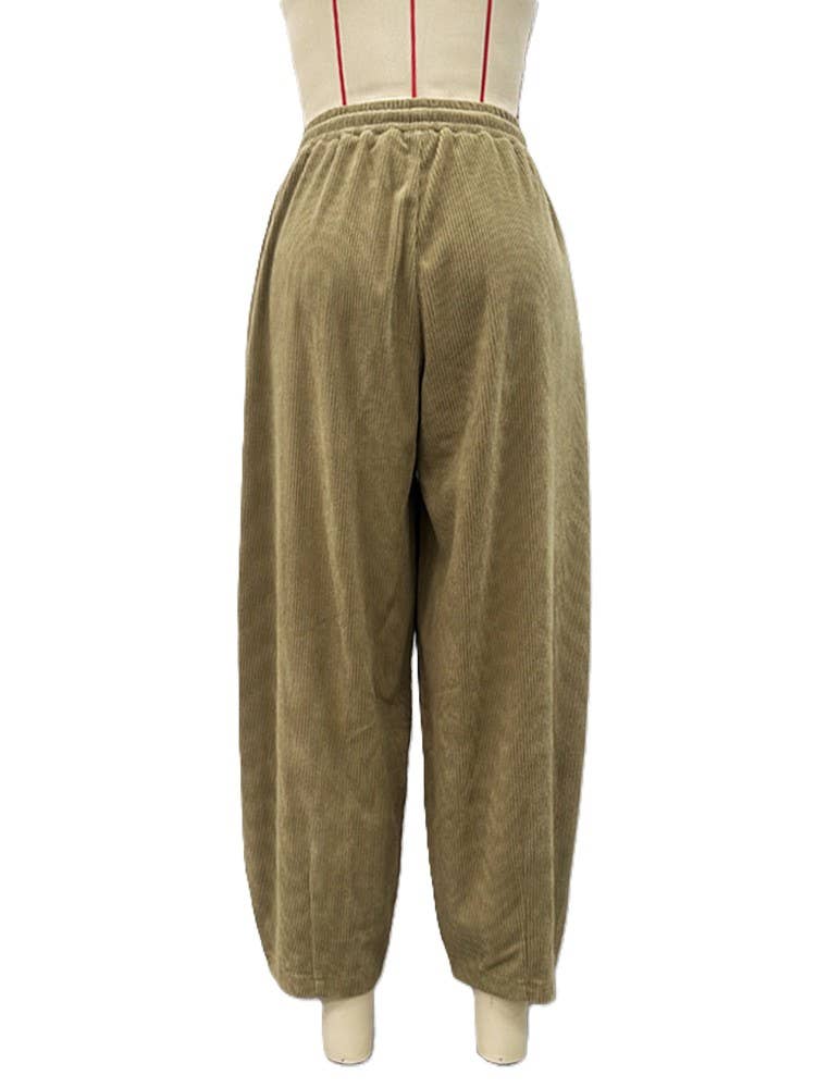 Rosa Clothing - Wholesale Pants - Women's - Fashionable Retro Corduroy Wide-Leg Pants1