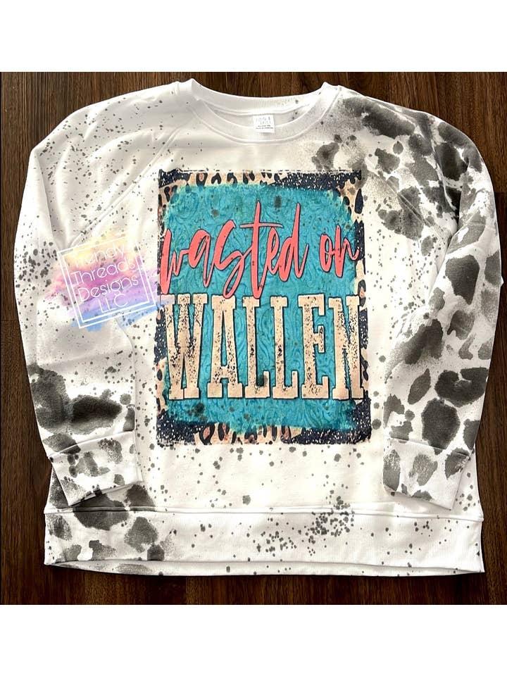 Trendy Threads Designs LLC - Vente Sweat-shirt à imprimés – femme - Sweatshirt Wasted On Wallen | sweat-shirt wallen | sweatshirt Morgan Wallen