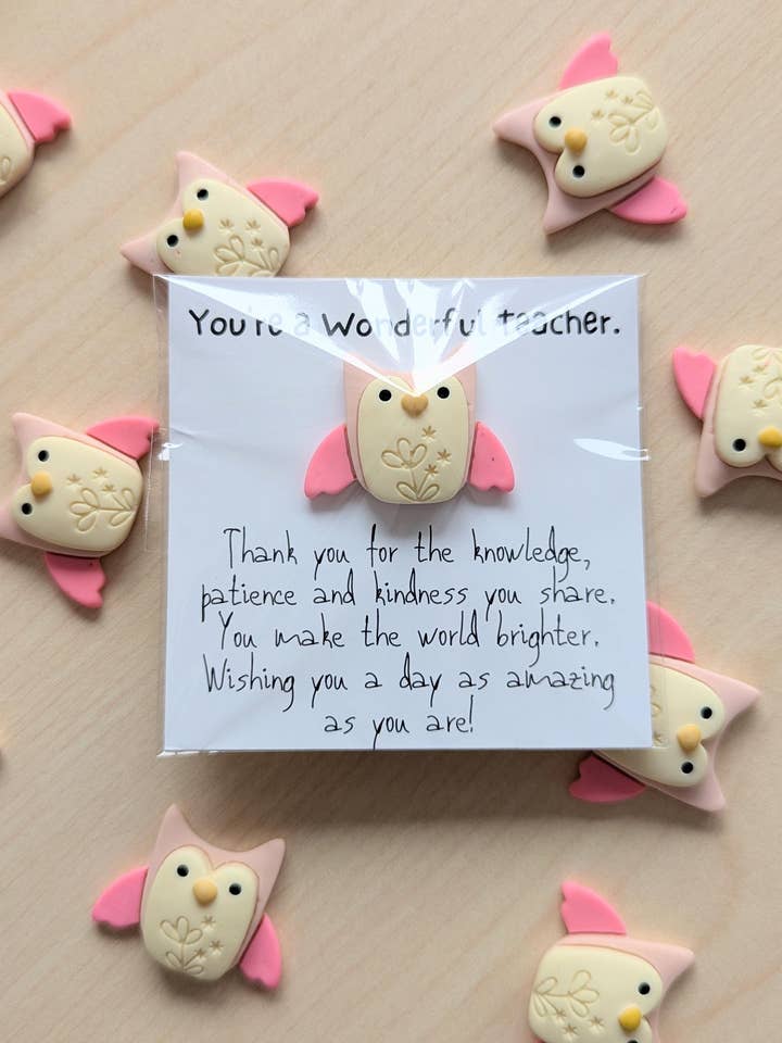 Biglietto di Ringraziamento per l'Apprezzamento degli Insegnanti con Piccolo Gufo per la vendita all'ingrosso da parte di Uplifted Ink