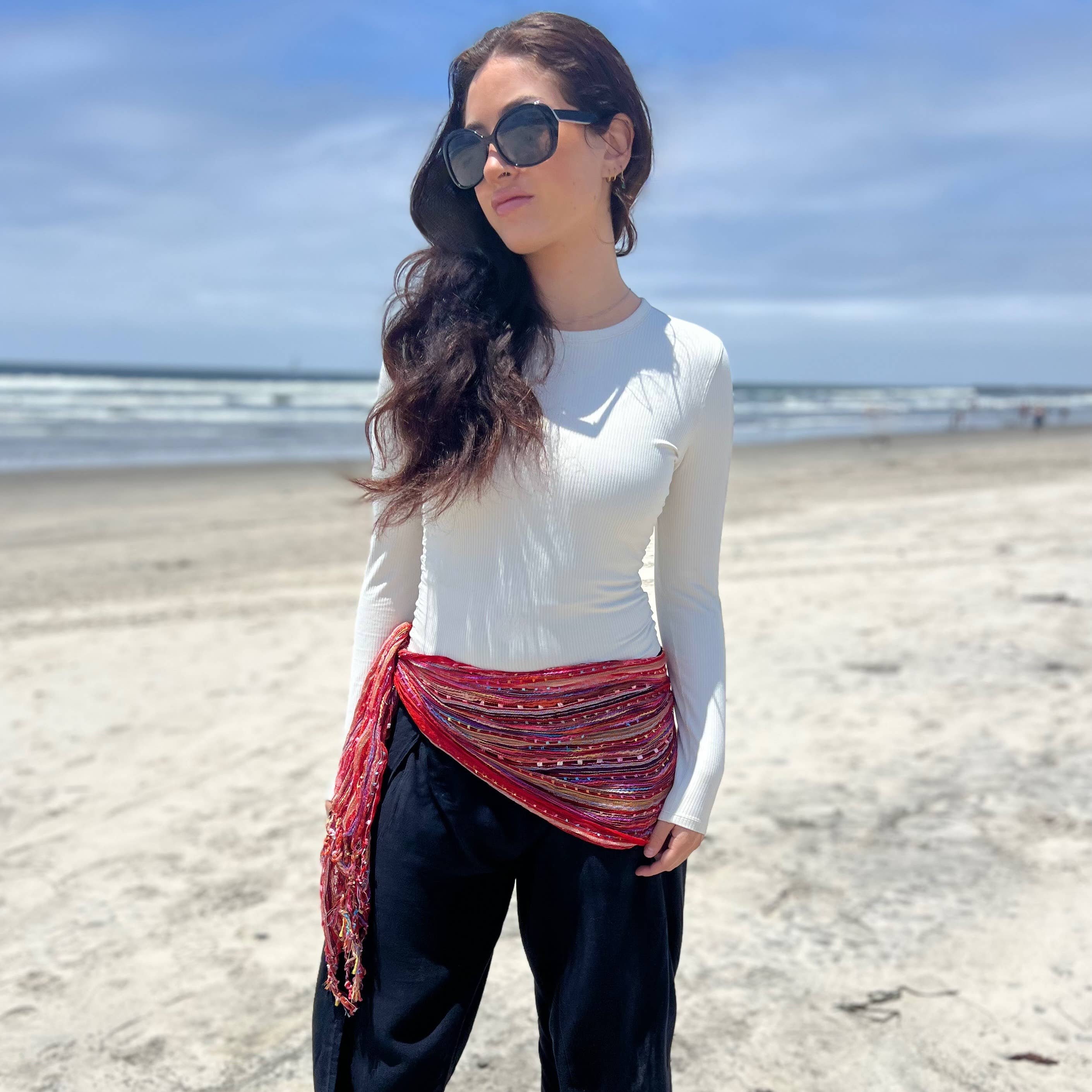 Humble Hilo – wholesale Scarf – Women's – Humble Hilo Multicolored Thread Artisan Scarf92