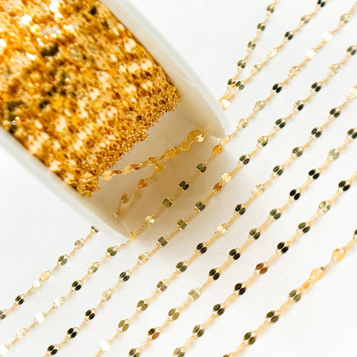 Jewels & Chains - Vente Collier maille et chaîne - V197GF. Chaîne à maillons plate en or 14 carats remplie d'or 14 carats4