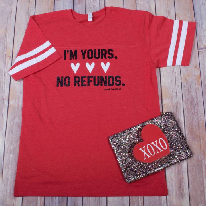 No Refunds Striped -- Red for wholesale by Sweet Caroline Boutique