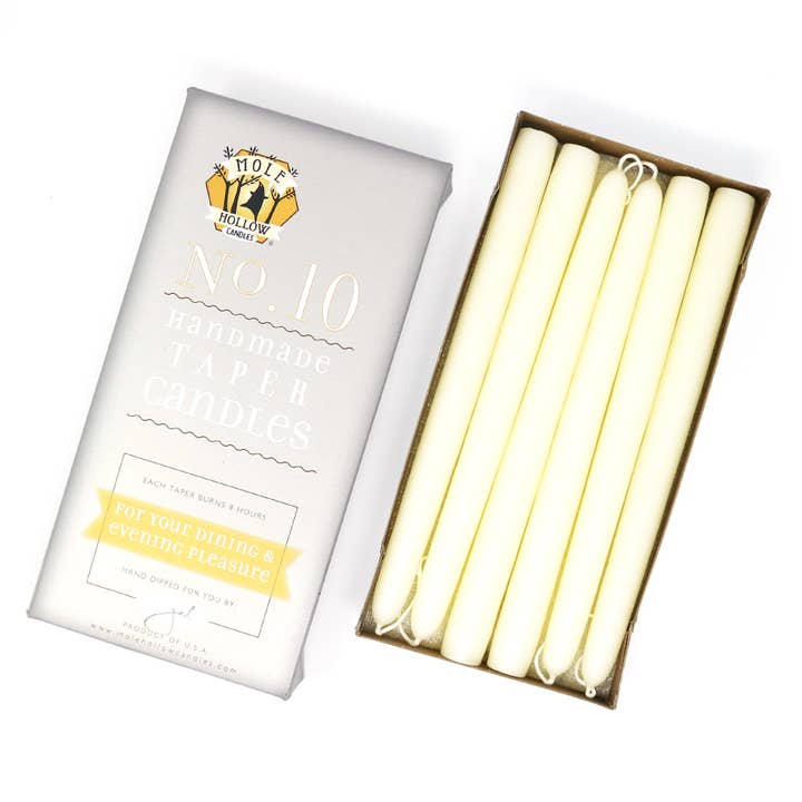 Mole Hollow Candles - Wholesale Tapered Candle/Candlestick - 10" Taper Candles - Choose from 39 colors!