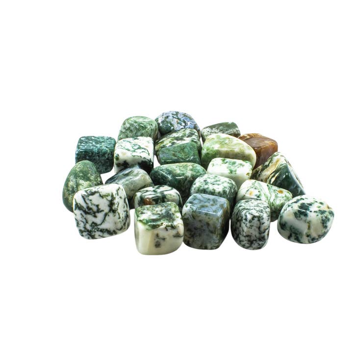 Quasar Gems USA - Wholesale Spiritual Stone/Crystal - Moss Agate Tumbled 20-30mm 1KG2