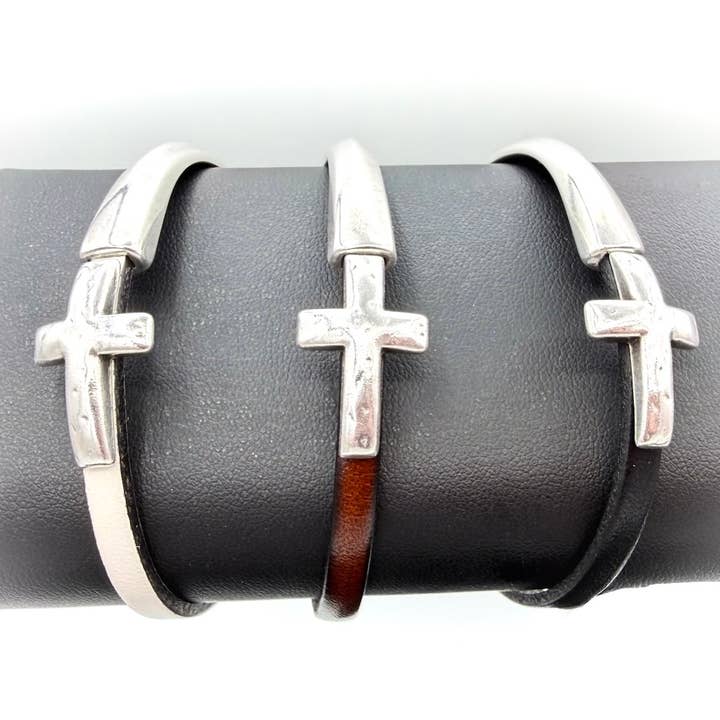 Faith Cross Bracelet for wholesale by Montana Leather Designs