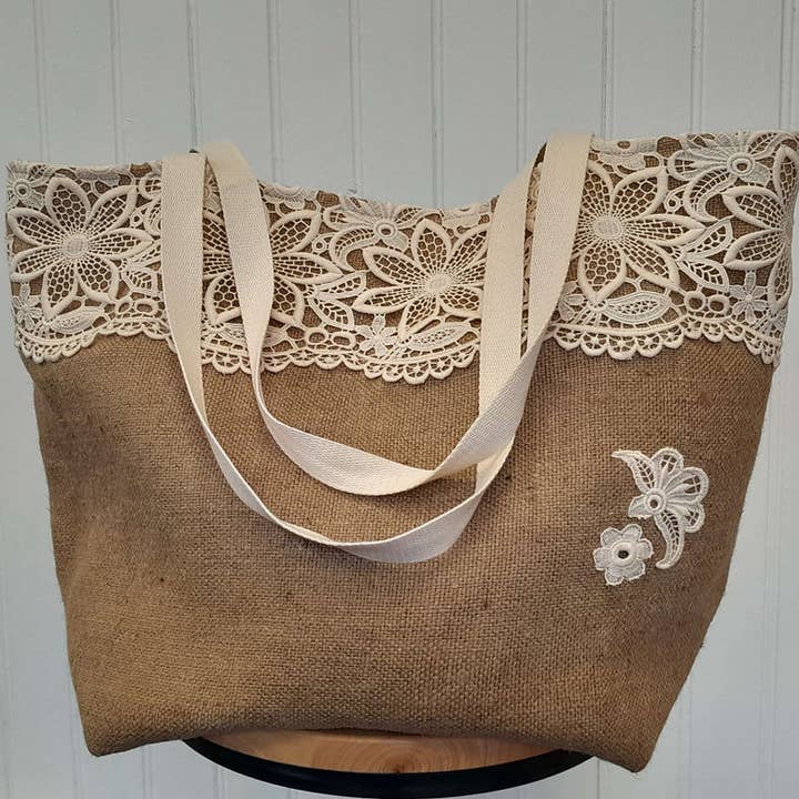 Les Sacs de Théane - Wholesale Tote Bag - Women's - Jute and guipure tote bag2