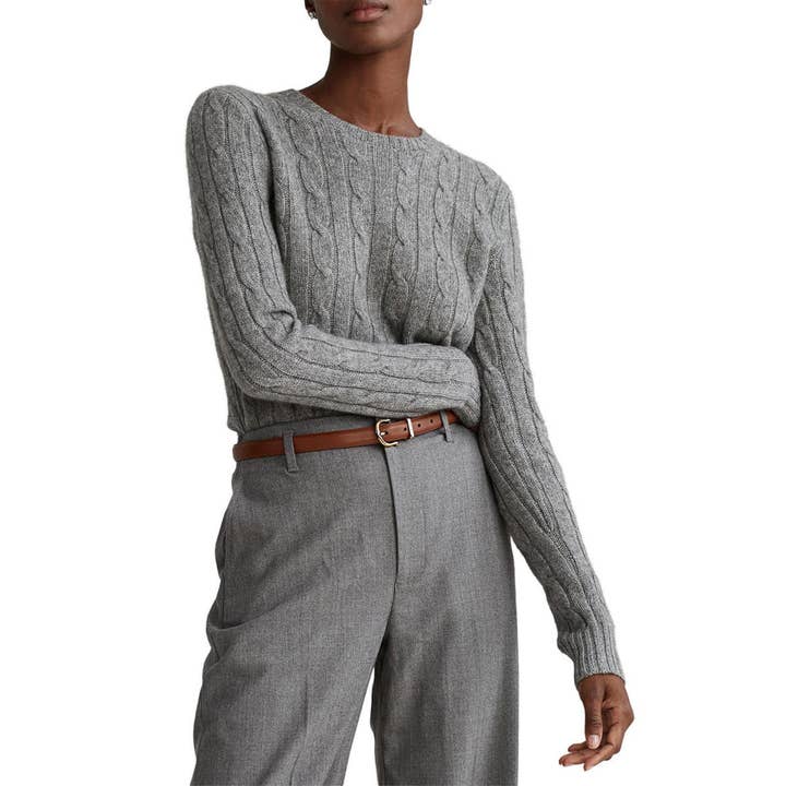 Pull ras du cou torsadé en cachemire pour la vente par Khangri Textiles