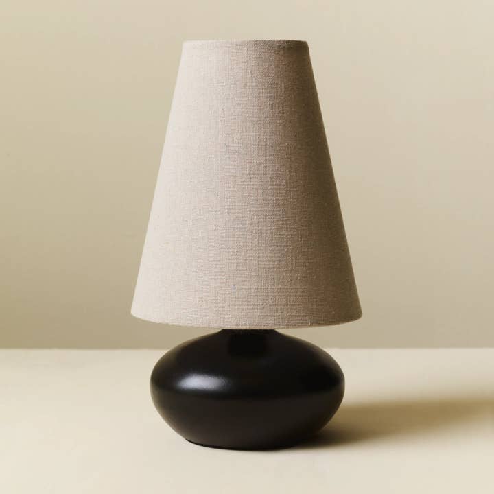 Olivia Linen Burlap Small Table Lamp for wholesale by Morel