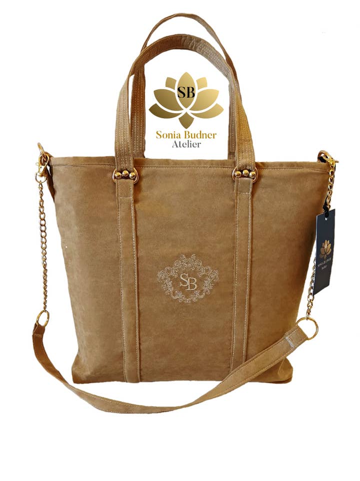 Milano Caramel Tote Bag for wholesale by Sonia Budner Atelier