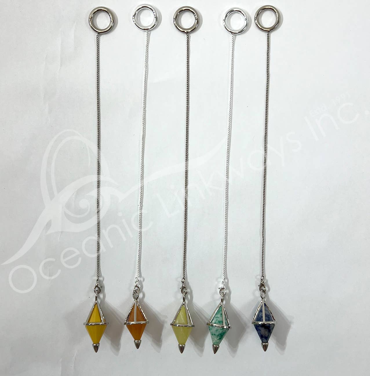 Oceanic Linkways Inc – Pedra/cristal espiritual por atacado – (PC)PÊNDULO - PEDRAS MISTAS PONTA DUPLA TERMINADA SIMPLES C0