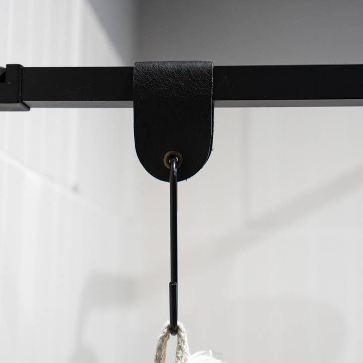 Geometric Goods – Gancho de parede por atacado – Ganchos de chuveiro para toalhas, robes, feitos de couro italiano.4