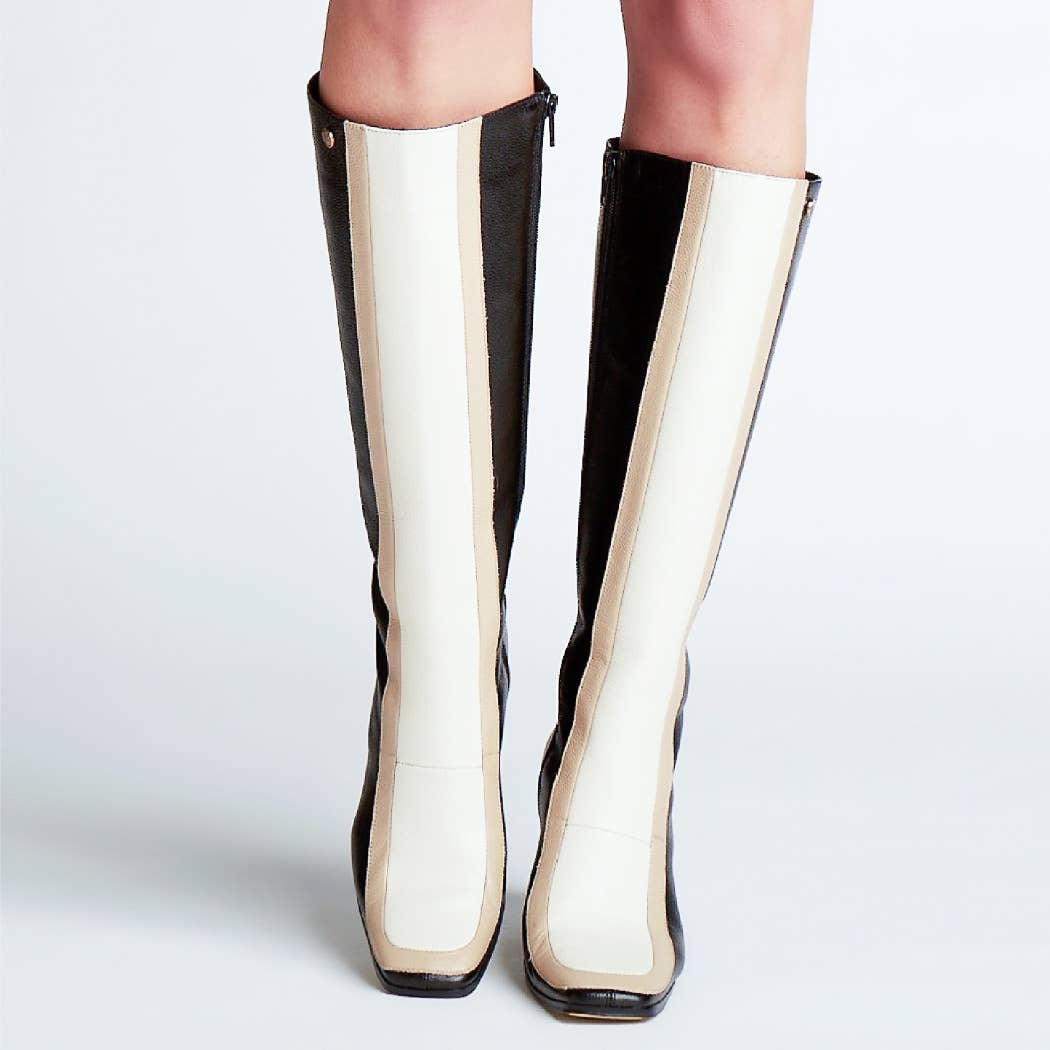 Revival knee high boots black leather women's shoes for wholesale on Faire8