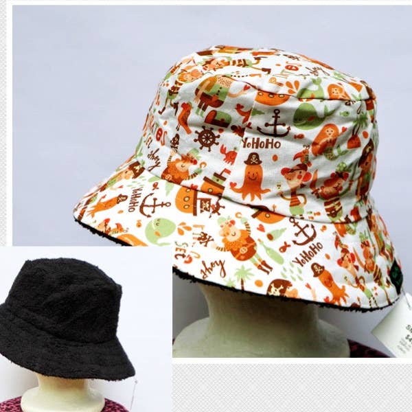 Sombrero de pescador reversible para adolescente/hombre, piratas, toalla de felpa para venta al por mayor de Kiss My Patootie