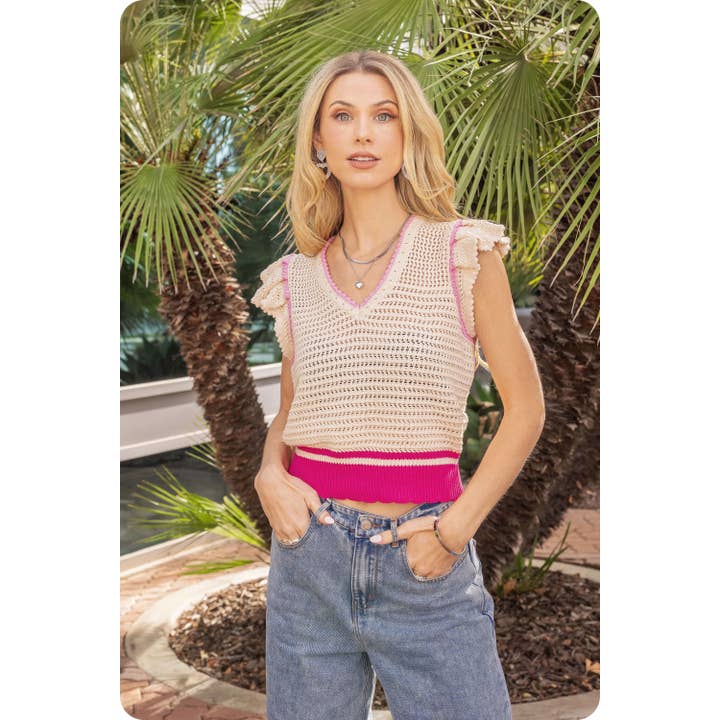 Strut & Bolt - Vente Haut en maille – femme - Haut en tricot à tissage ouvert au crochet9