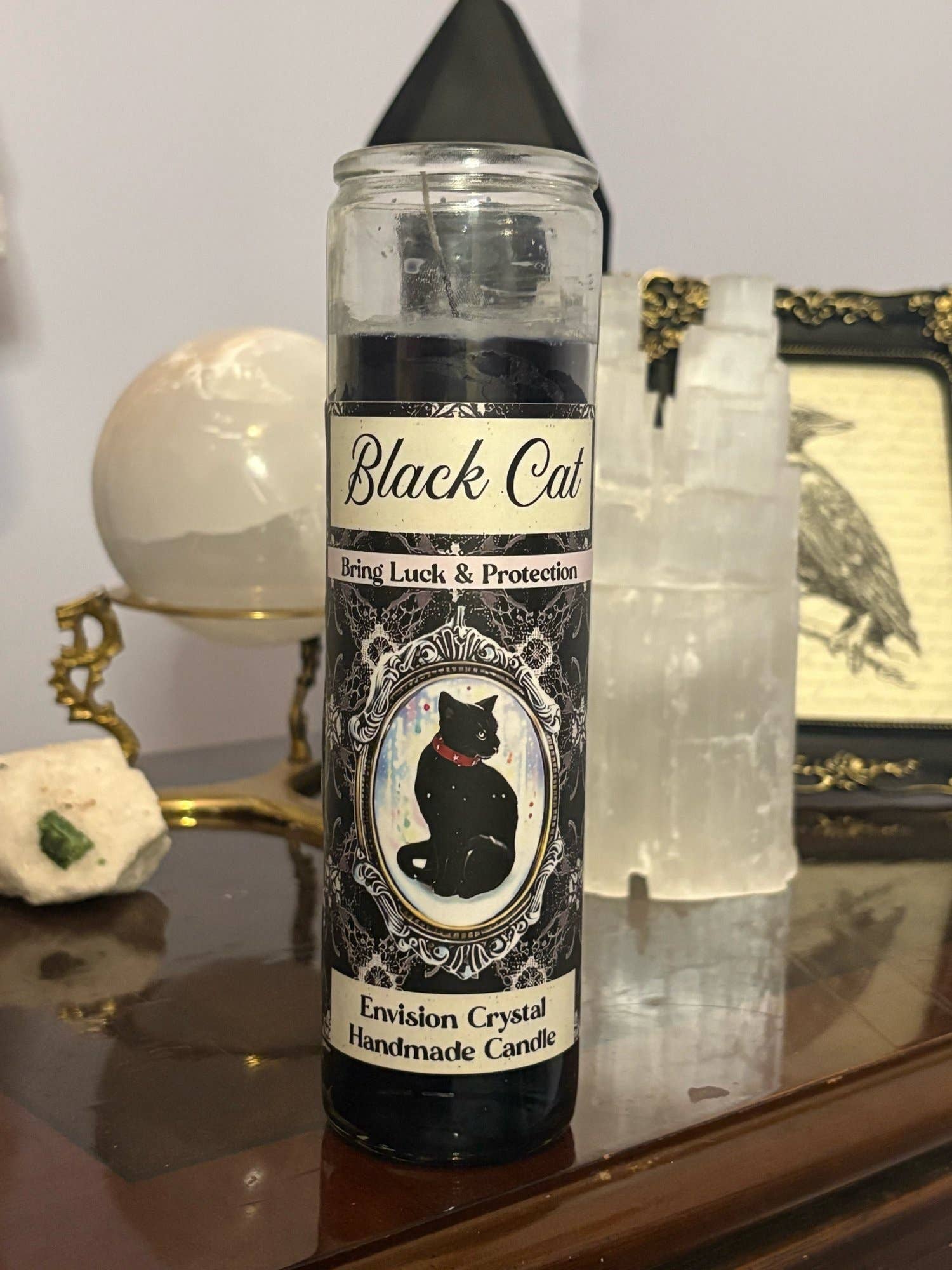 Envision Crystal - Wholesale Jar/Filled Candle - Black Cat 7-Day Candle - Scented and Blessed With Magic2