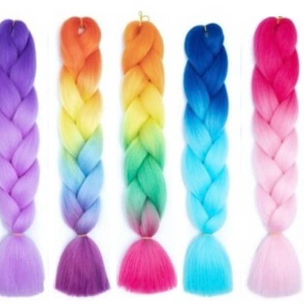Tangled Hair Care - Wholesale Hair extensions - Synthetic Braiding Hair - Pink/Teal Ombre4