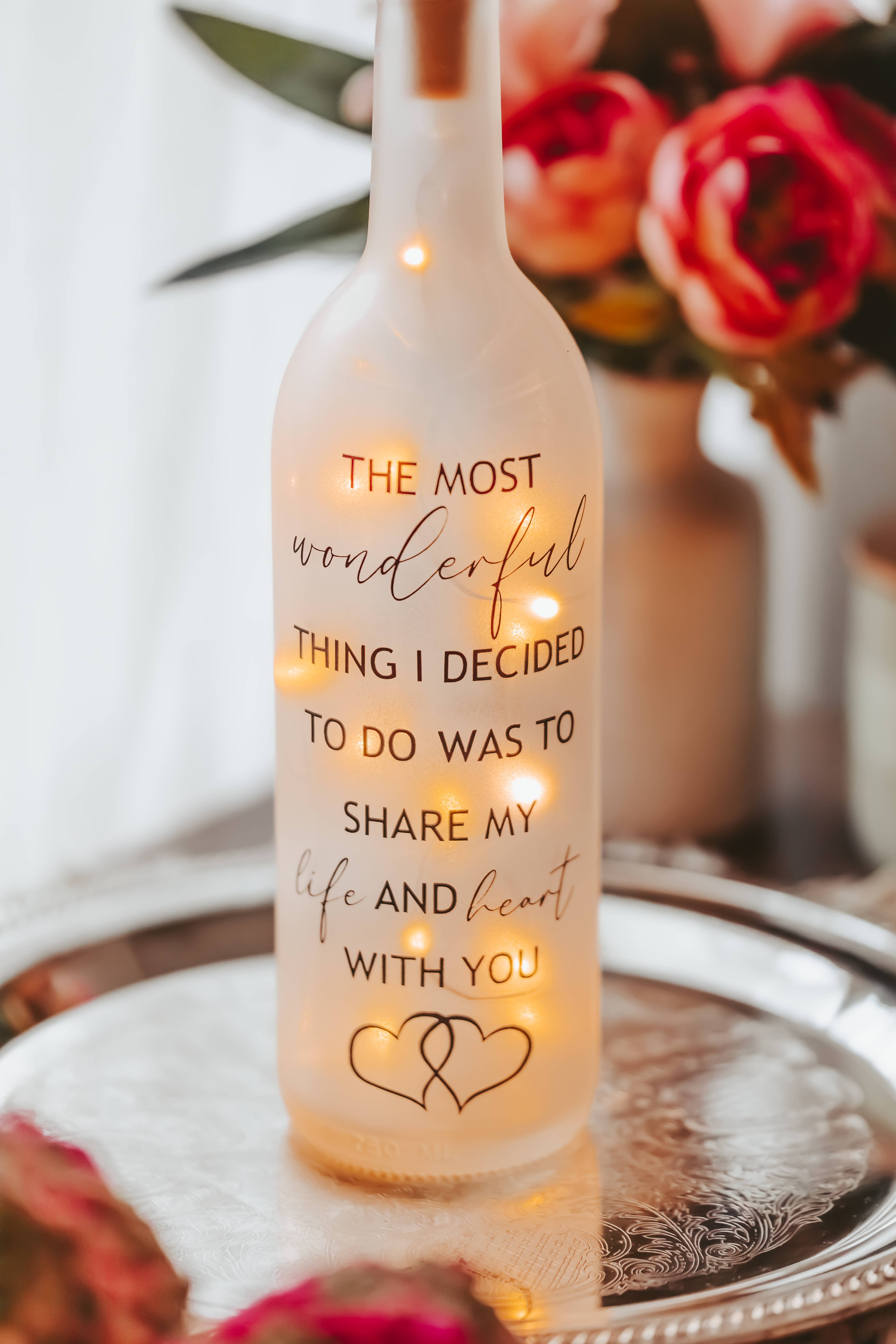 Firefly Home Designs - Wholesale Decorative Tabletop Object - Wine Bottle Lamp, Valentine's Day Gifts, Romantic Home Decor1