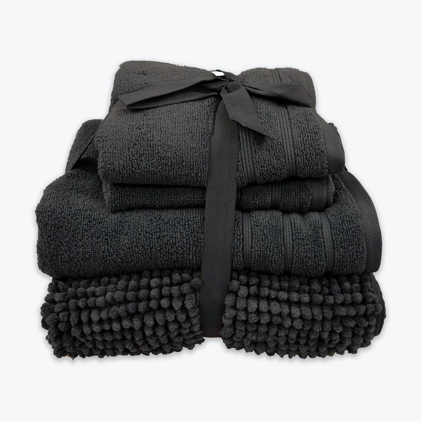 Allure Bath Fashions - Wholesale Towel Set - Ribbon Tied Towel & Bath Mat Bundle - Four Pack0
