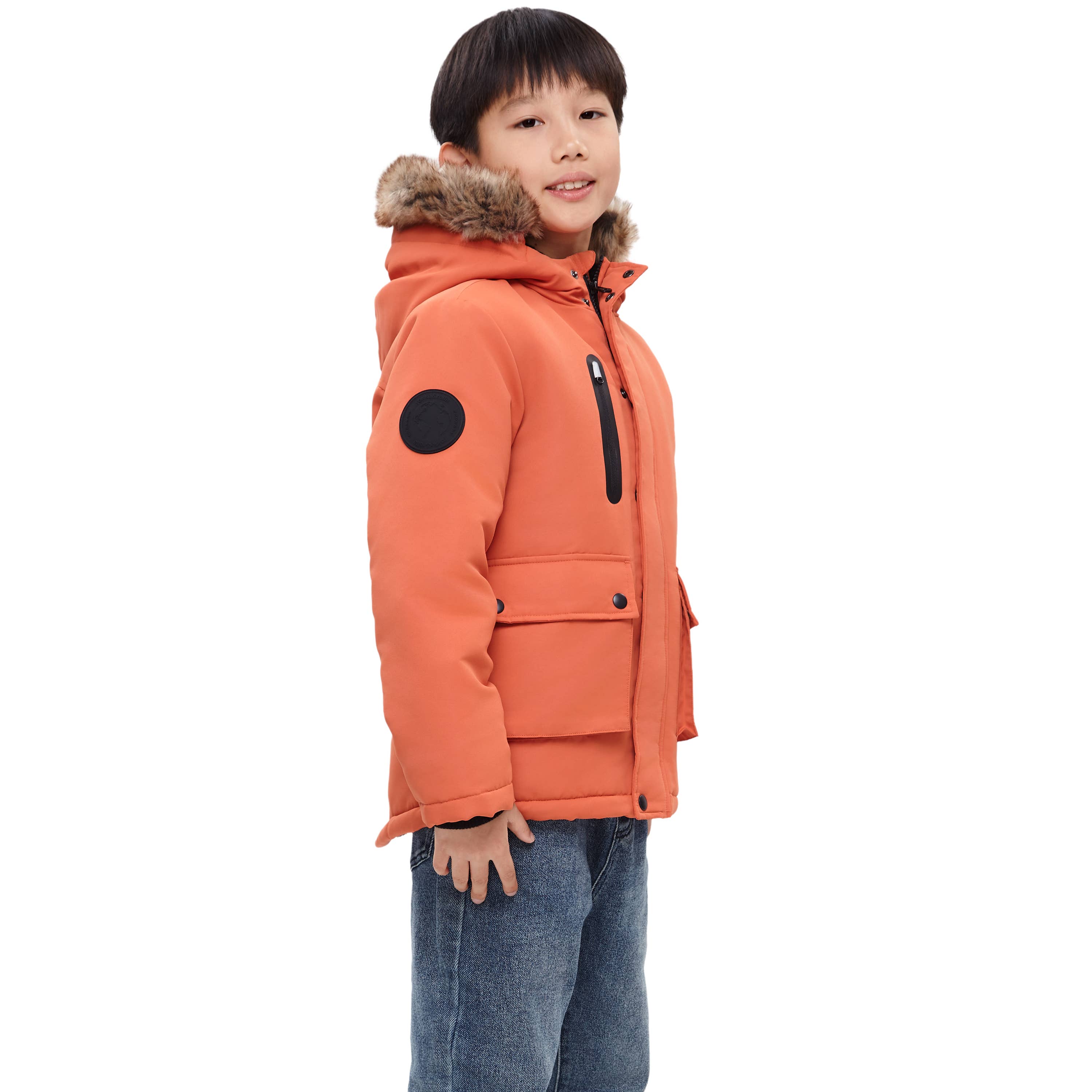 Rokka & Rolla - Wholesale Parka - Kids - Boys' Winter Coat with Faux Fur Hood Parka Jacket17
