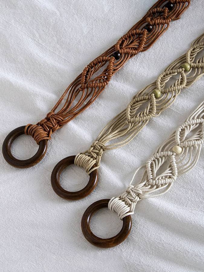 Bohemian Wax Cord Braided Belt for wholesale by HIDDENBRAND