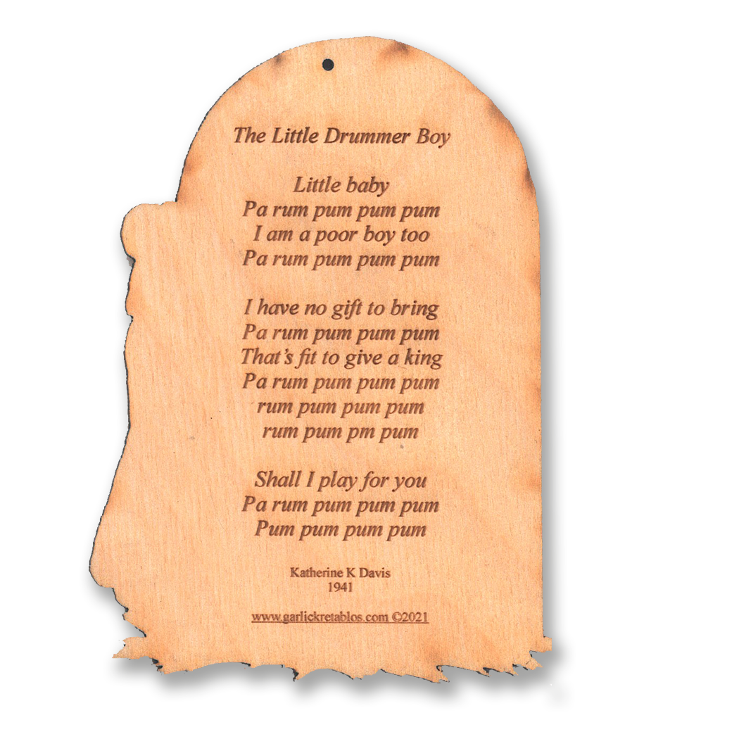 Lynn Garlick Retablos - Vente Décoration de Noël - Le Petit Batteur Garçon - Découpé1