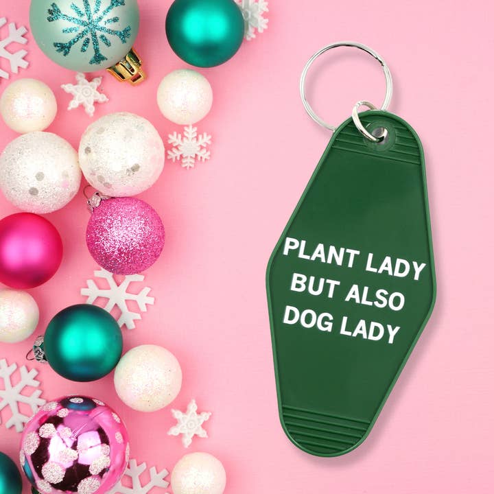 GetBullish – wholesale Keychain – Women's – Plant Lady But Also Dog Lady Motel Keychain in Green8
