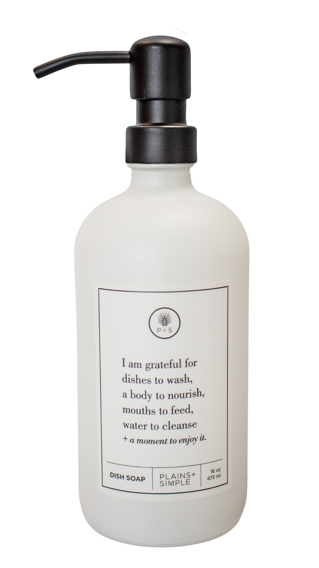 Plains + Simple - Wholesale Soap Dispenser - I Am Grateful White Glass Reusable Soap/Lotion Dispenser4