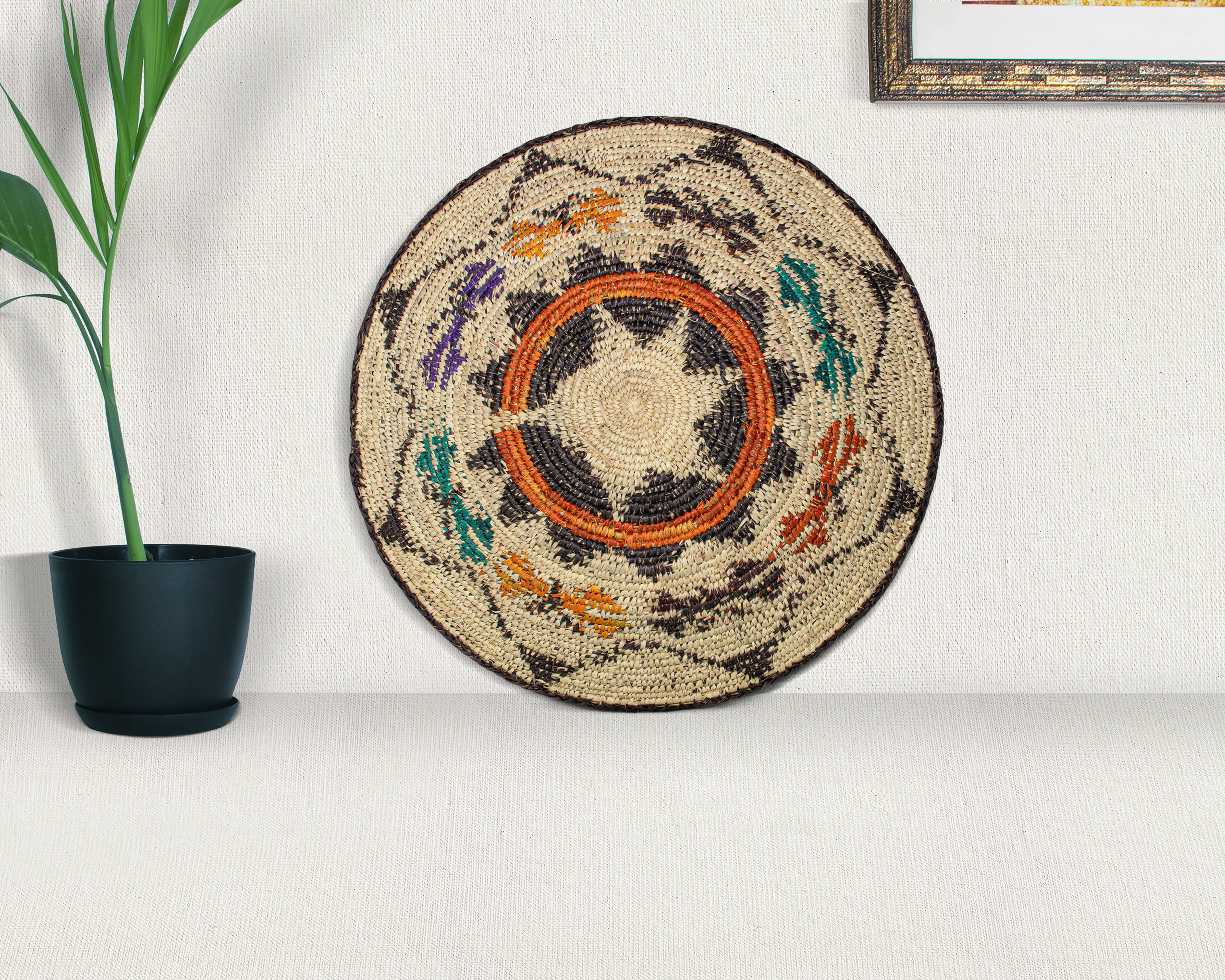 ArtisanalEmporiumLLC - Wholesale Wall Accent - 14" Handwoven Dancing Butterflies Bowl for Wall Basket Decor4