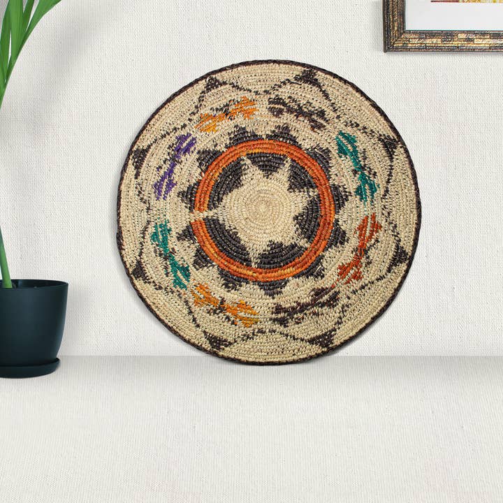 ArtisanalEmporiumLLC - Wholesale Wall Accent - 14" Handwoven Dancing Butterflies Bowl for Wall Basket Decor4
