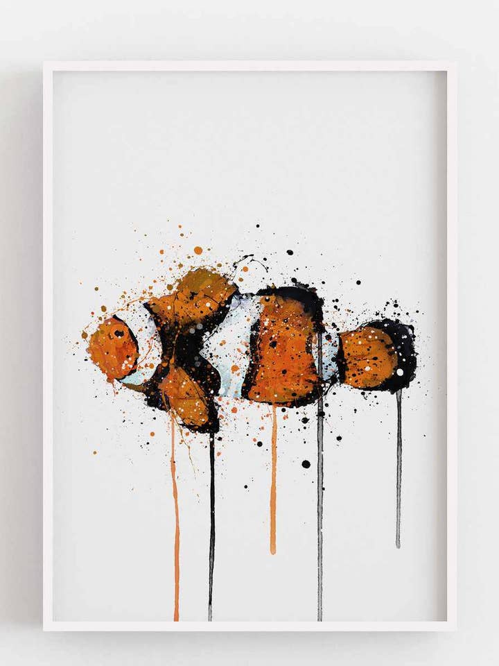 Sea Creature Wall Art Print 'Clownfish' voor wholesale door We Love Prints
