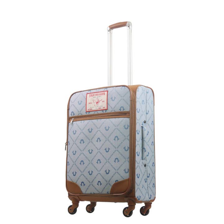 FUL Luggage (Concept One) - Wholesale Luggage - True Religion Light Blue 27" Soft Sided Logo Monogram Spinner Luggage