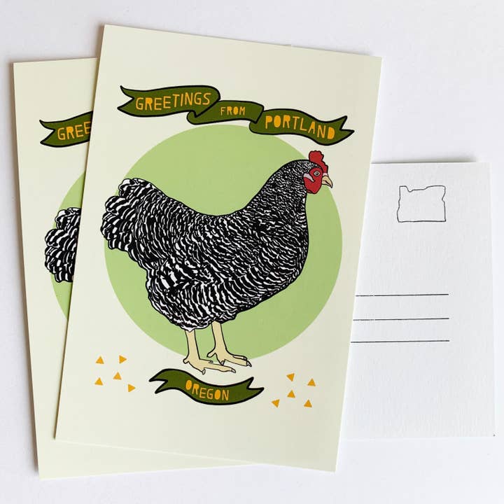 Made by Nilina - Wholesale Postcard - Portland Chicken Postcard Oregon Souvenir